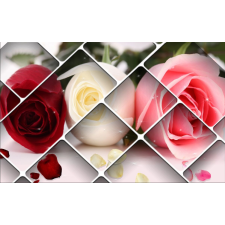  Fotótapéta Piros, fehér és rózsaszín rózsák, 350 x 200 cm tapéta, díszléc és más dekoráció
