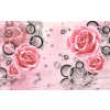  Fotótapéta Rózsaszín rózsák és körök, 350 x 200 cm