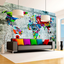 Fotótapéta térkép - Map - Graffiti Világtérkép 400x280 térkép