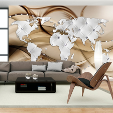 Fotótapéta térkép - World Map - White & Diamonds Világtérkép 150x105 térkép