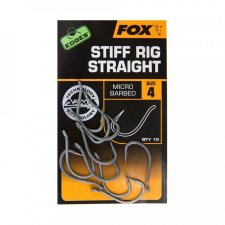 FOX Stiff Rig Straight horog 10db teflon bevonattal - 5 horog