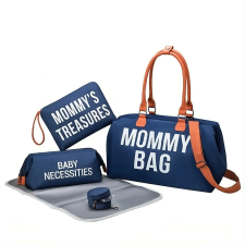 FOXTER Mommy Bag kismama táska szett - Kék pelenkázó matrac