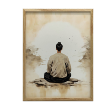 FRAME FALI PLAKÁT MEDITÁLÓ FÉRFI ARANY KERET 70X100 CM grafika, keretezett kép