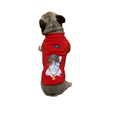  Francia bulldog mintás kutyapulcsi, piros, M-es kutyaruha
