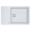 Franke MARIS 611-78-XL gránit mosogató automata dugóemelő, szifonnal, fehér, beépíthető