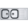 Franke ONDA LINE 621 inox kétmedencés csepptálcás mosogató, szifonnal, balos, beépíthető