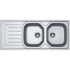 Franke ONDA LINE 621 inox kétmedencés csepptálcás mosogató, szifonnal, jobbos, beépíthető mosogatótálca