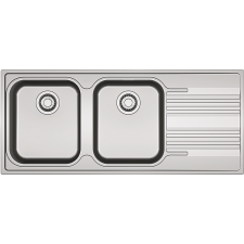 Franke SMART 621 inox kétmedencés csepptálcás mosogató, szifonnal, balos, beépíthető mosogatótálca
