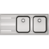 Franke SMART 621 inox kétmedencés csepptálcás mosogató, szifonnal, jobbos, beépíthető