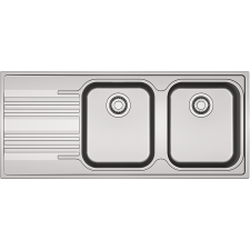 Franke SMART 621 inox kétmedencés csepptálcás mosogató, szifonnal, jobbos, beépíthető mosogatótálca
