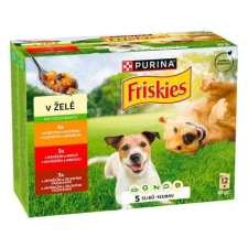 FRISKIES ADULT Multipack 12x85g marhahús + csirkehús + bárányhús a zselében kutyaeledel