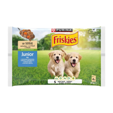 Friskies Friskies Junior kutyaeledel, aszpikos, csirkével és sárgarépával  4x85g kutyaeledel