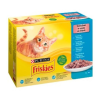 Friskies Szószban Lazaccal, Tonhallal, Szardíniával, Tőkehallal nedves macskaeledel 12x85 g