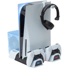 FROGGIEX FX-P5-C3-W PS5 Konzol hűtő + Töltő állomás + Játék tartó + Headset tartó fehér videójáték kiegészítő