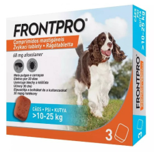 FRONTPRO rágótabletta kutyáknak (10–25 kg) 3 db élősködő elleni készítmény kutyáknak