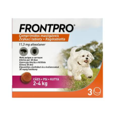 Frontpro Rágótabletta kutyáknak XS 2-4 kg 11,3 mg 3 tabletta élősködő elleni készítmény kutyáknak
