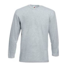 Fruit of the Loom F07 hosszú ujjú póló, VALUEWEIGHT LONG SLEEVE T, Heather Grey