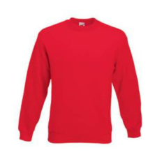Fruit of the Loom F41 kereknyakú pulóver, SET-IN SWEAT, Red - 2XL férfi pulóver, kardigán