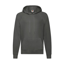 Fruit of the Loom Férfi Pulóver Kapucnis Hosszú ujjú Fruit of the Loom Lightweight Hooded Sweat - S, Világos grafitszürke férfi pulóver, kardigán