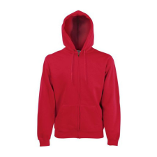 Fruit of the Loom FN07 cipzáras kapucnis pulóver, HOODED SWEAT JACKET, Red - 2XL férfi pulóver, kardigán