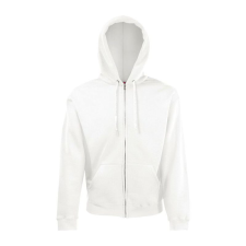 Fruit of the Loom FN07 cipzáras kapucnis pulóver, HOODED SWEAT JACKET, White - L férfi pulóver, kardigán