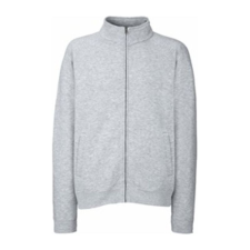 Fruit of the Loom FN08 cipzáras galléros pulóver, CLASSIC SWEAT JACKET, Heather Grey férfi pulóver, kardigán