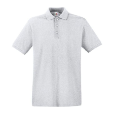 Fruit of the Loom FU21 galléros piké póló, PREMIUM POLO, Heather Grey - XL férfi póló