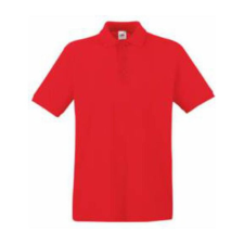 Fruit of the Loom FU21 galléros piké póló, PREMIUM POLO, Red - 3XL férfi póló
