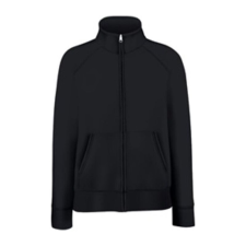 Fruit of the Loom FU80 zipzáras Női pulóver, Premium Lady Fit Sweat Jacket, Black - 2XL női pulóver, kardigán