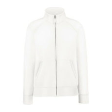 Fruit of the Loom FU80 zipzáras Női pulóver, Premium Lady Fit Sweat Jacket, White