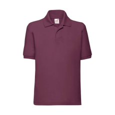 Fruit of the Loom Gyerek Galléros póló Rövid ujjú Fruit of the Loom 65/35 Polo Kids - 140 (9-11), Burgundi vörös