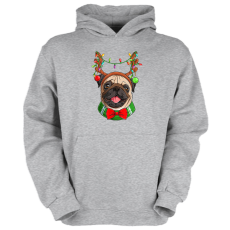Fruit of the Loom Karácsonyi Pug - Gyerek Kapucnis Pulóver