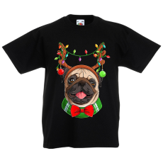Fruit of the Loom Karácsonyi Pug - Gyerek Póló