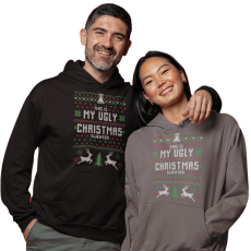 Fruit of the Loom, Kariban Az én csúnya karácsonyi pulcsim - Unisex Kapucnis Pulóver