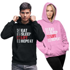 Fruit of the Loom, Kariban Eat Sleep Lift Repeat - Unisex Pulóver női pulóver, kardigán