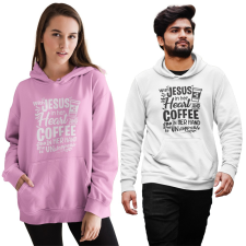 Fruit of the Loom, Kariban Jézussal és kávéval megállíthatatlan vagyok - Unisex Pulóver női pulóver, kardigán