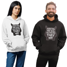 Fruit of the Loom, Kariban Monsters are real - Unisex Kapucnis Pulóver női pulóver, kardigán