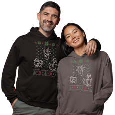 Fruit of the Loom, Kariban Pokémon karácsony - Unisex Kapucnis Pulóver
