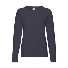 Fruit of the Loom Női Pulóver Hosszú ujjú Fruit of the Loom Lightweight Raglan Sweat Lady-Fit - S, Mély sötétkék (navy) női pulóver, kardigán