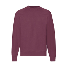 Fruit of the Loom Uniszex Pulóver Hosszú ujjú Fruit of the Loom Sweatshirt Raglan - M, Burgundi vörös