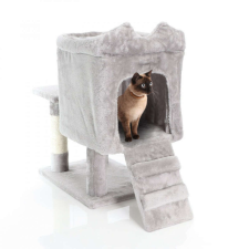 Fudajo macska kaparóoszlop macskaház világosszürke 60 cm 64084 macskabútor