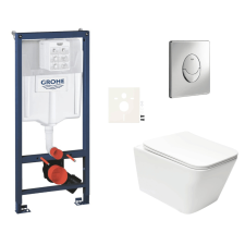 Függesztett WC szett világos falakhoz / falra szerelhető Swiss Aqua Technologies Infinitio SIKOGRSIN12SA szaniter