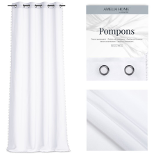  Függöny POMPONS szín fehér fűzőkarika voile 140x270 ameliahome lakástextília