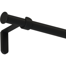  Függönyrúdkészlet fém 240 cm - 19 mm kerek fekete karnis, függönyrúd