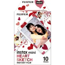 Fuji Instax Mini Film Glossy Heart Sketch (10 lap) fotópapír