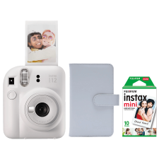 Fujifilm INSTAX MINI 12 Clay white fényképezőgép csomag (Kamera+Film 2X10 Kép+Album) fényképező