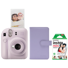 Fujifilm INSTAX MINI 12 Lilac Purple fényképezőgép csomag (Kamera+Film 2X10 Kép+Album) fényképező