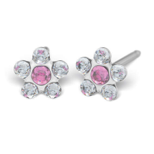  Fülbevaló - margaréta crystal &amp;amp; rózsaszín - natúr szín fülbevaló