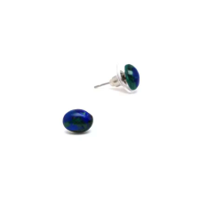 Fülbevaló ovális azurit malachit 6x8mm fülbevaló