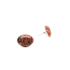 Fülbevaló ovális jáspis leopárd 10x14mm fülbevaló